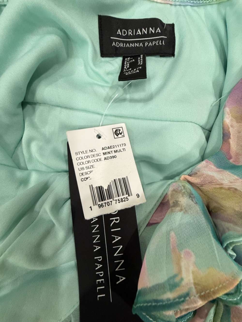 Adrianna Papell Pastel Floral High-Low Ruffle Skirt - Picture 8 of 9